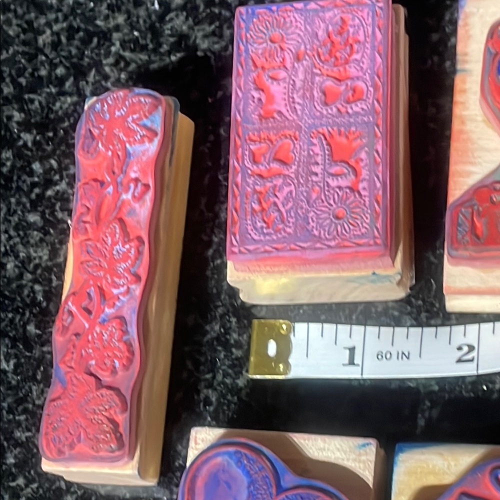 Vtg 1997 Sky Kids - Wooden Stamp Set 9 pieces - Picture 6 of 8